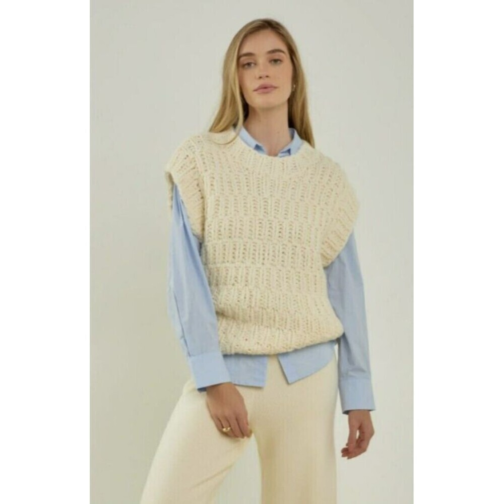 English Factory Cream Sweater Vest
